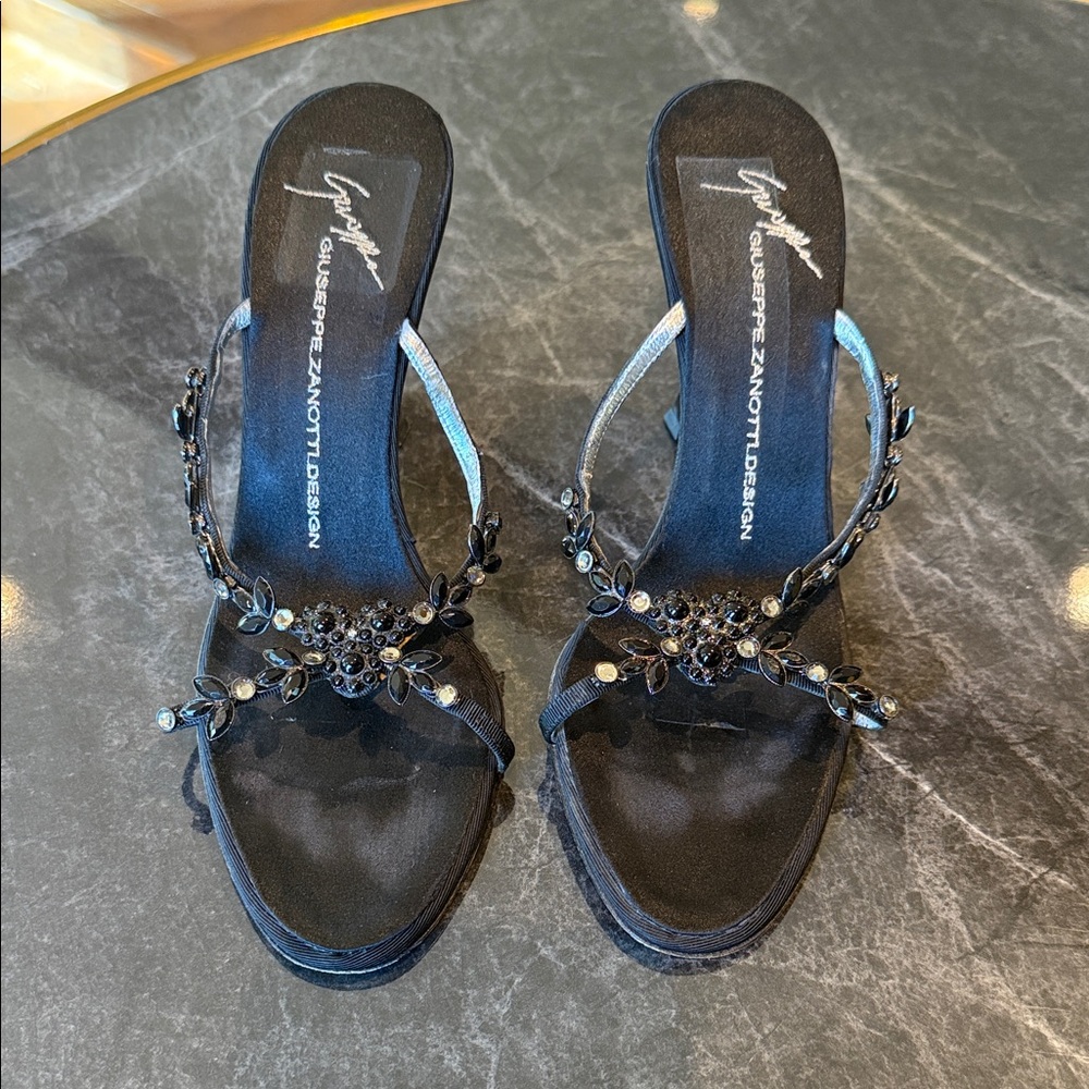 Giuseppe Zanotti Black Embellished Heels